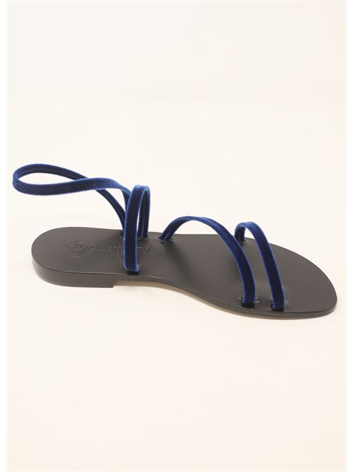 Flat sandals in blue velvet Da Costanzo | SANDALIVELLUTOBLUBLU